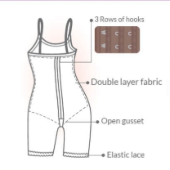 POST SURGICAL COMPRESSION LIPO TUMMY CONTROL SLIMMING BODY 3 HOOK SHAPER - Picture 2 of 7